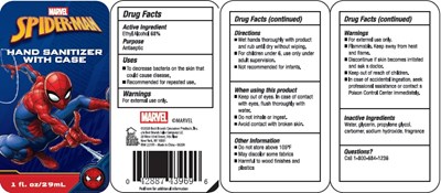 Image Description (Spider Man Hand Sanitizr With Case 29 mL 68 Vv)